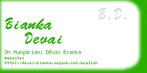bianka devai business card